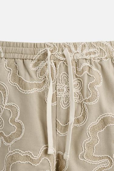 EMBOSSED EMBROIDERED BERMUDA SHORTS - Sand by Zara - Image 7