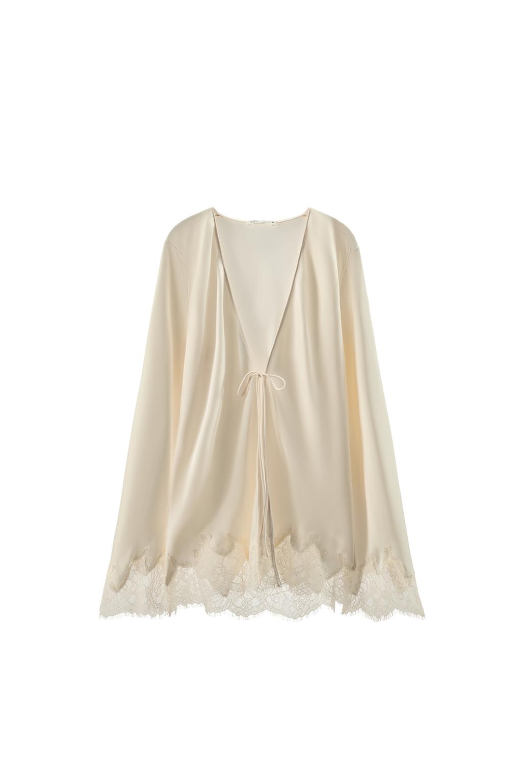 SATIN EFFECT LACE-UP SHIRT - image 3