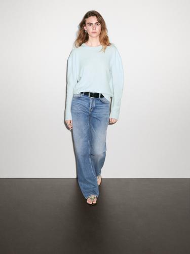 Zara 100% cashmere crew neck sweater - Sky blue