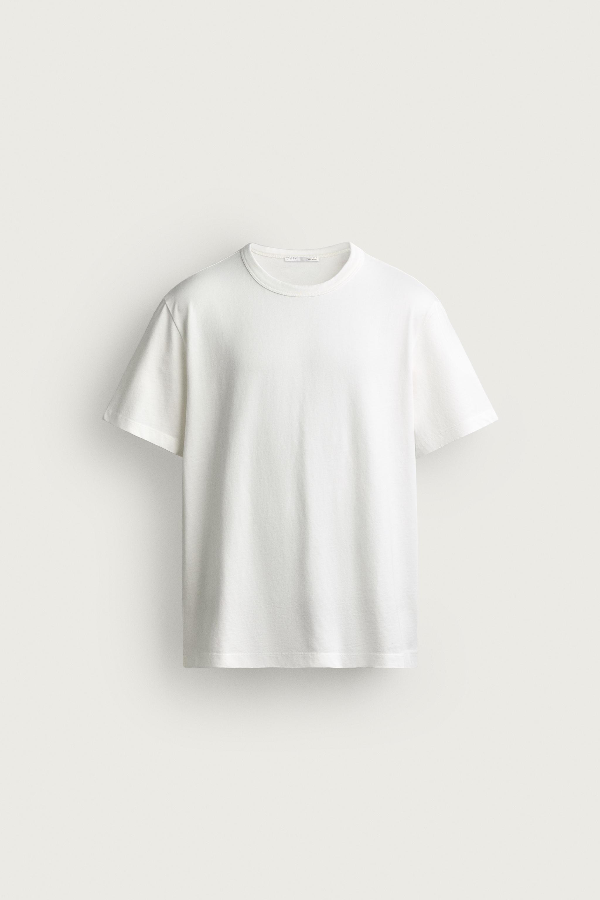 WASHED REGULAR FIT T-SHIRT — Oyster-white