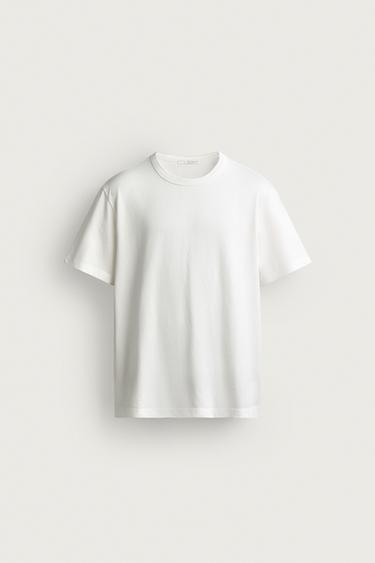 Zara 標準版水洗 T 恤 - 磨白色