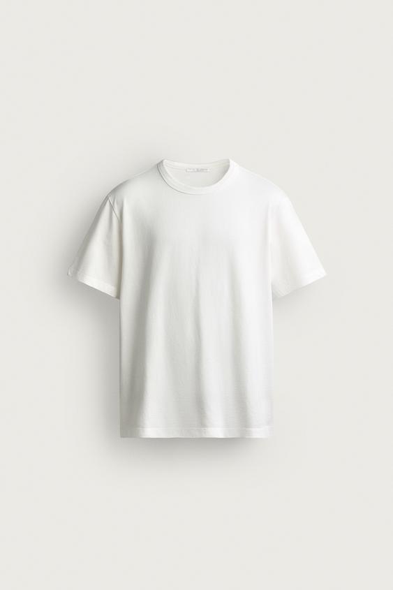 T-SHIRT DÉLAVÉ REGULAR FIT - Blanc cassé de Zara - Image 6