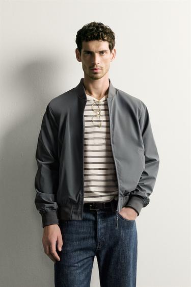 CAZADORA BOMBER TÉCNICA - Gris antracita de Zara
