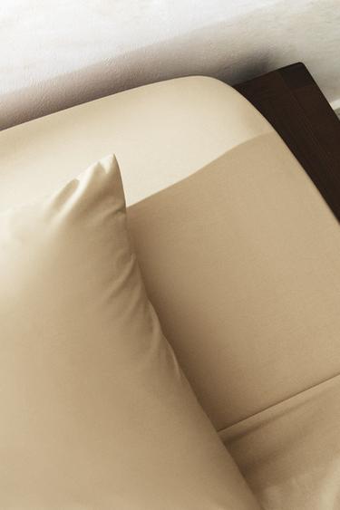 PERCALE FITTED SHEET | 30 CM HIGH (300 THREAD COUNT) - Dark beige by Zara - Image 6
