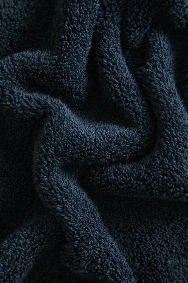 PACK OF COTTON HAND TOWELS (PACK OF 3) - Navy blue by Zara