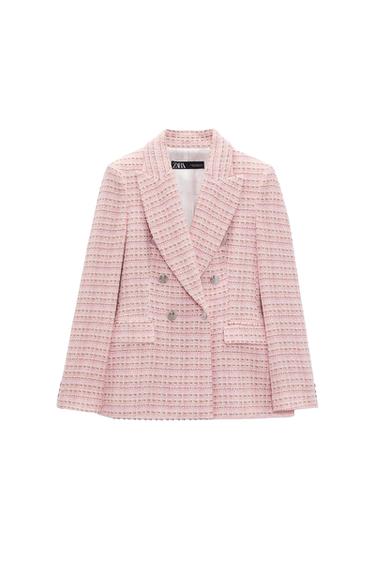 TEXTURED DOUBLE-BREASTED BLAZER