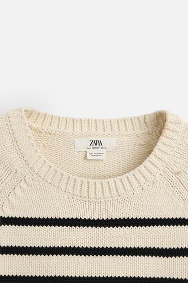 LIMITED EDITION STRIPED TEXTURED SWEATER - Ecru by Zara - Image 9