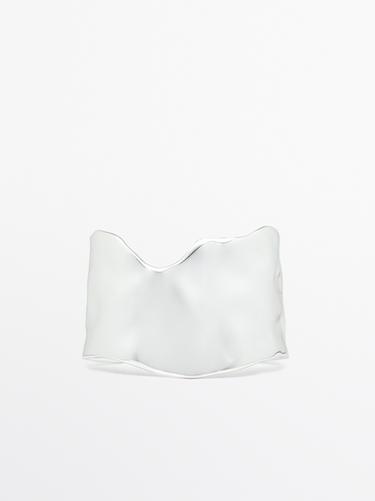 Pulsera ancha irregular - Plata de Zara