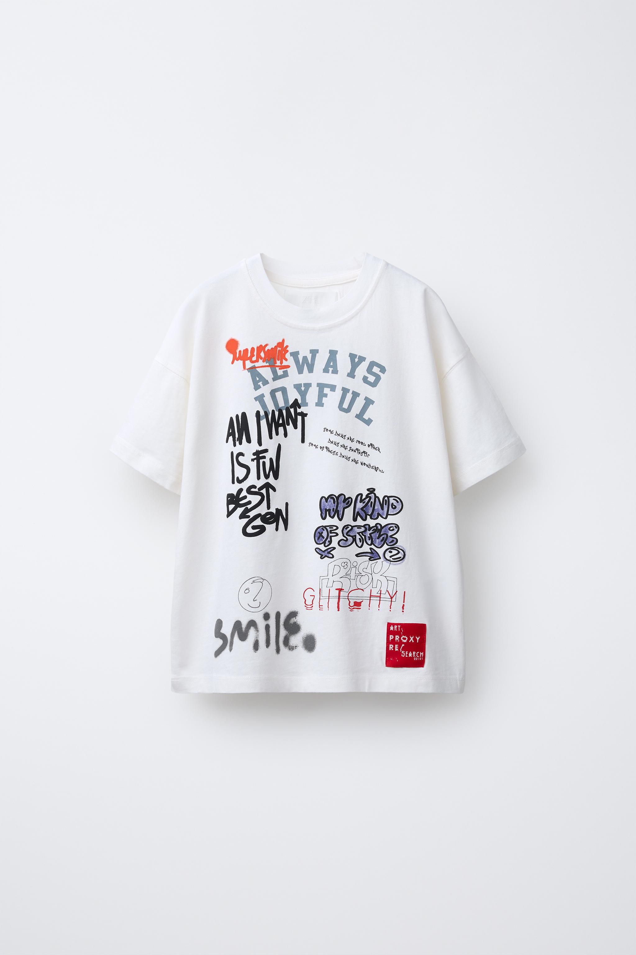 GRAFFITI PRINT T-SHIRT - White | ZARA United States