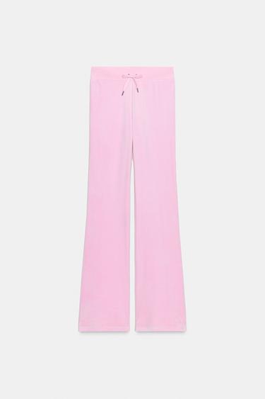 VELVET TROUSERS - Pink by Zara