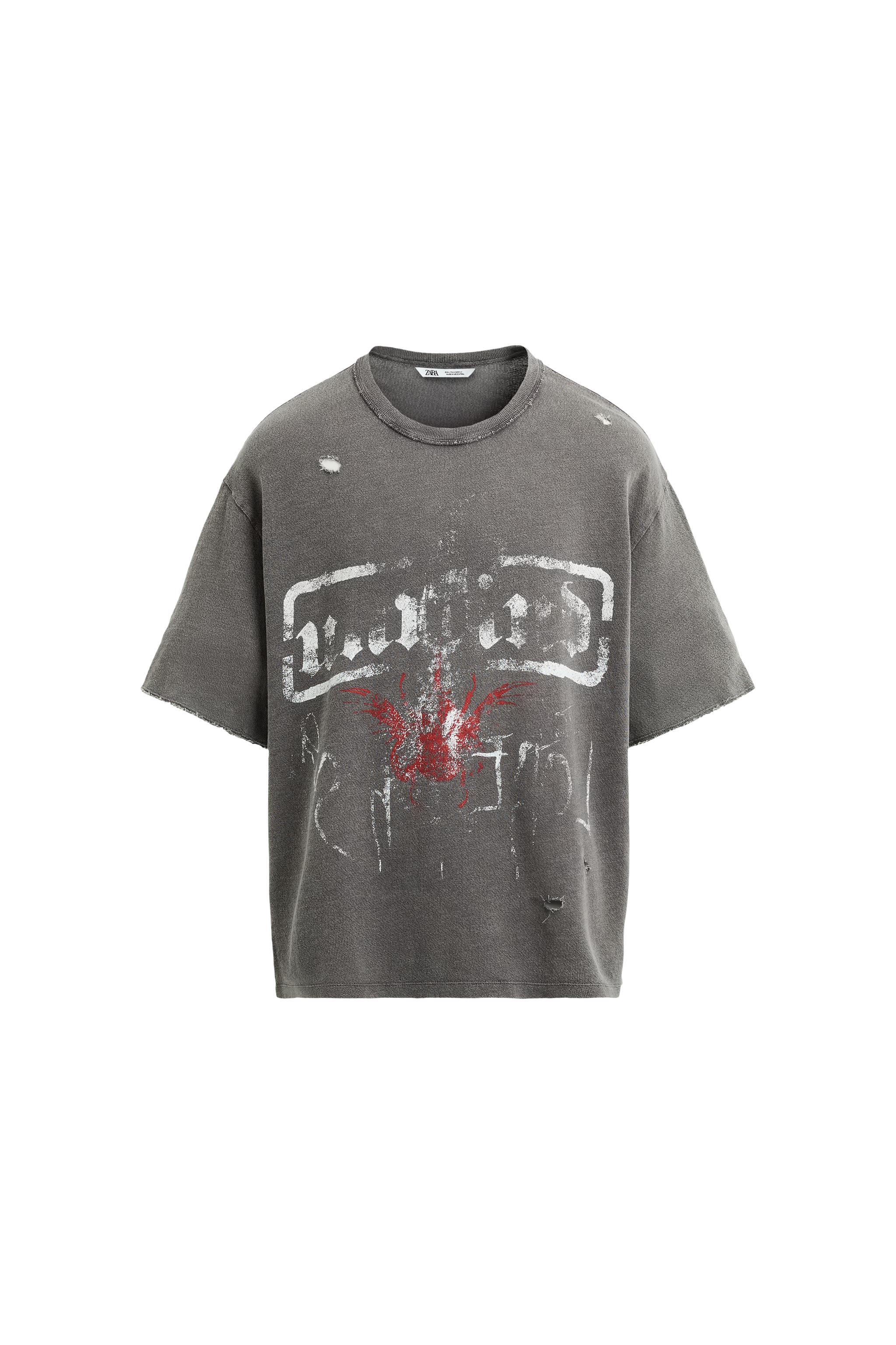 VERTICAL TEXTURED T-SHIRT SECOND HAND | Zara Preowned