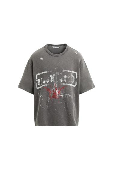 CAMISETA PUNTO ESTAMPADO LAVADO