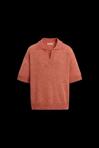 KONTRAST-STRICK-POLOSHIRT - Rot von Zara - Bild 0