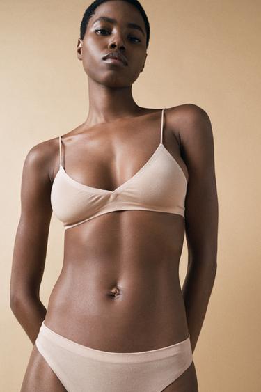 SEAMLESS STRAPPY BRA - Beige-pink by Zara - Image 0