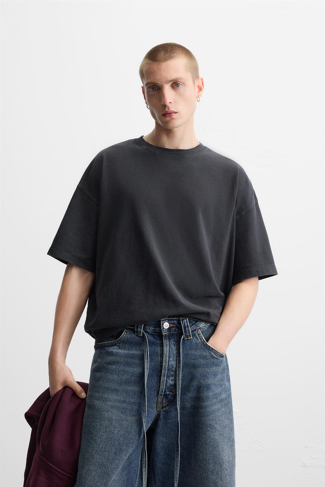 ウォッシュド加工ベーシックボクシーフィットＴシャツ