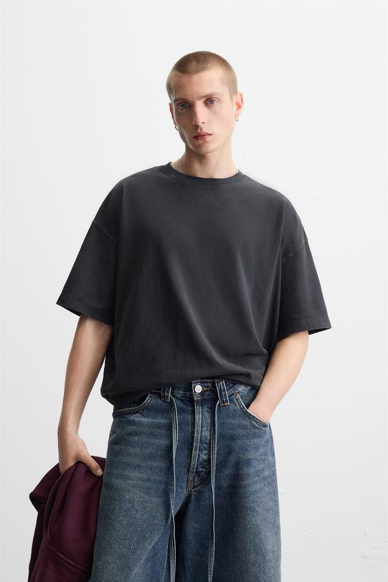 ウォッシュド加工ベーシックボクシーフィットＴシャツ
