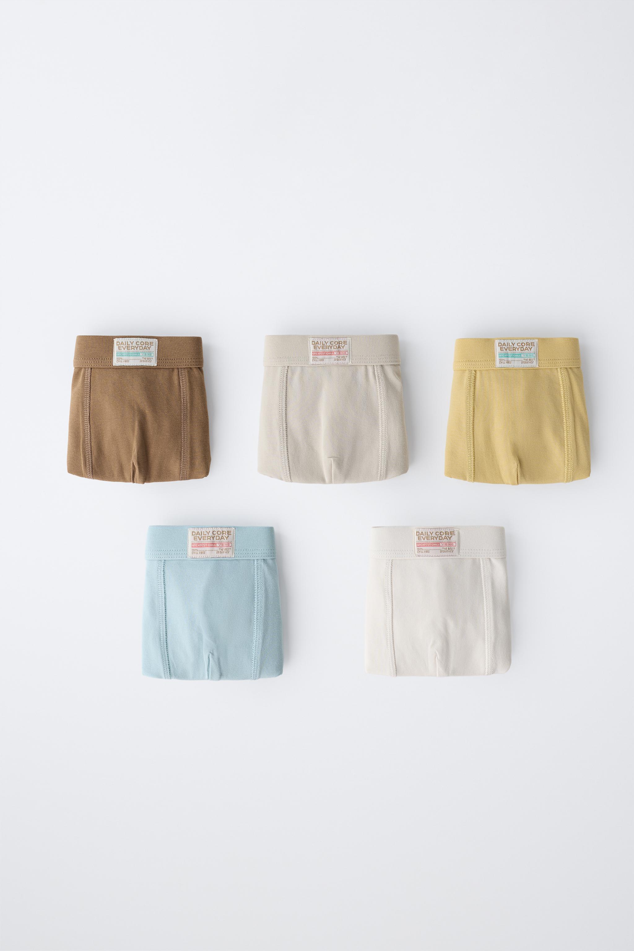 PACK DE CINQ BOXERS ÉTIQUETTE (6-14 ANS)