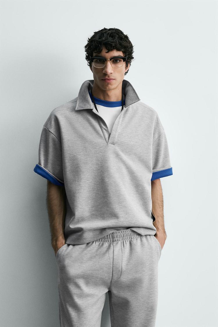 ZARA CROPPED FIT LABEL POLO SHIRT