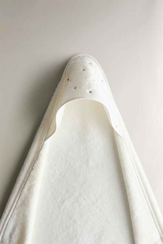 CAPE DE BAIN BÉBÉ ÉTOILES - Blanc cassé de Zara - Image 0