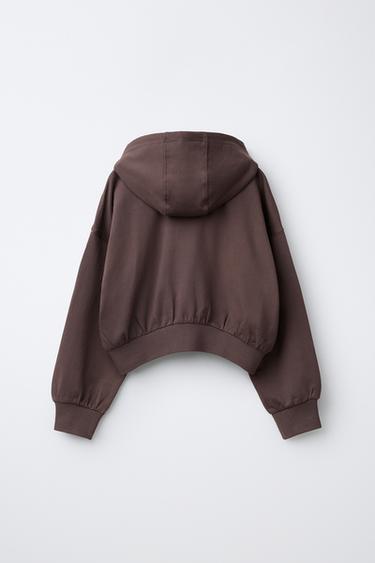 SWEAT À CAPUCHE TEXRO EN RELIEF - Marron de Zara - Image 1