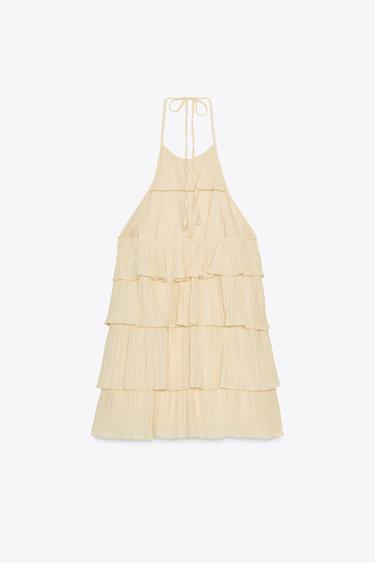 RUFFLED HALTER DRESS - Yellow by Zara - Image 7