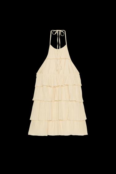 RUFFLED HALTER DRESS - Yellow by Zara