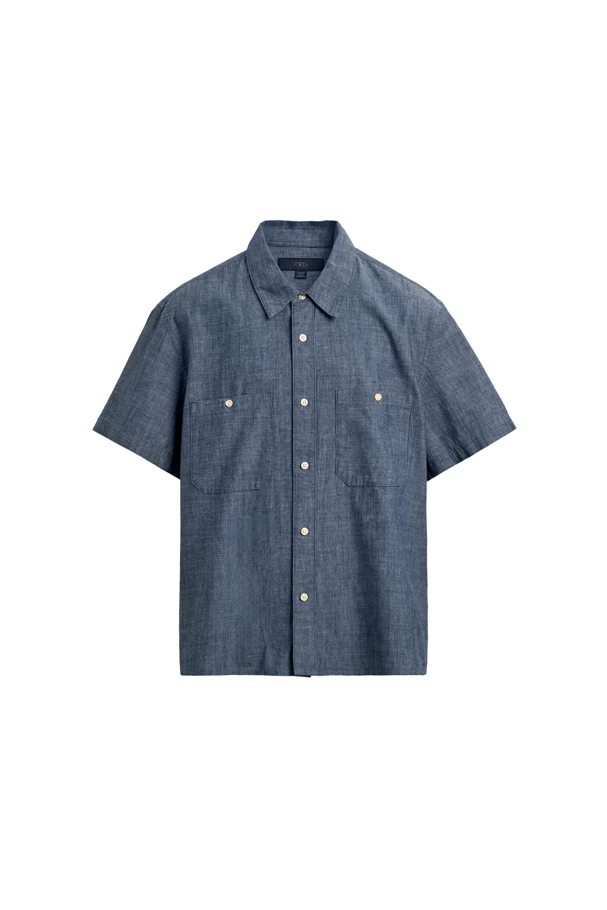 CHAMBRAY DENIM SHIRT - Mid-blue | ZARA United States