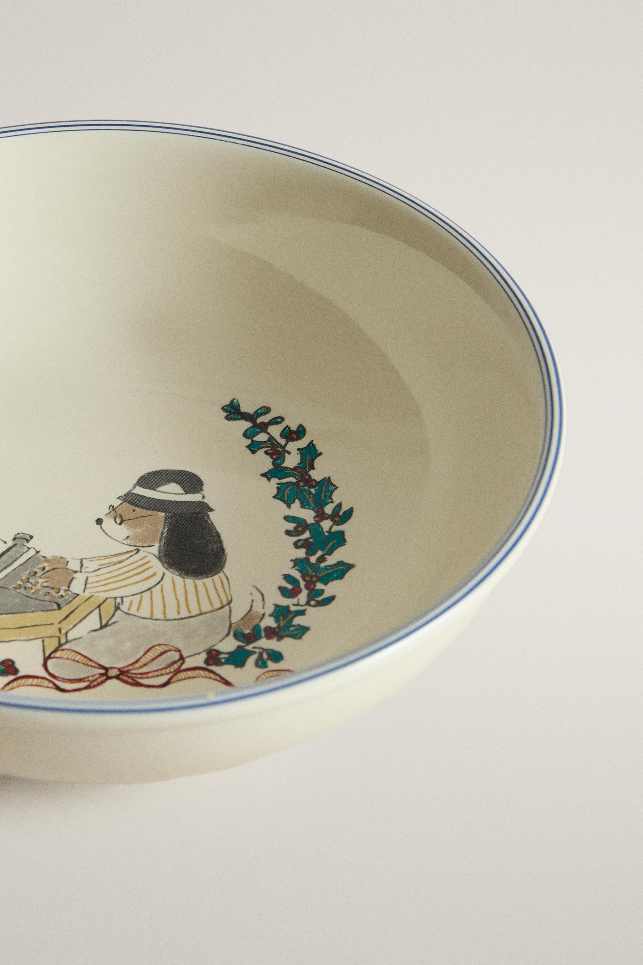 BOL ENFANT PORCELAINE MACHINE À ÉCRIRE NOËL