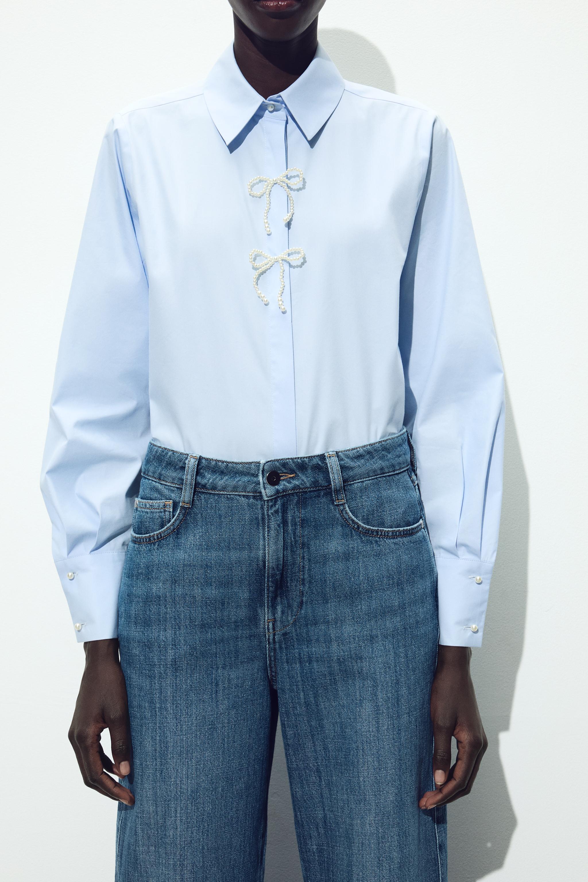ZARA - ＊2020SS＊ZARA フェイクパールディテール ブラウス シャツ ZARA - ＊2020SS＊ZARA フェイクパールディテール ブラウス