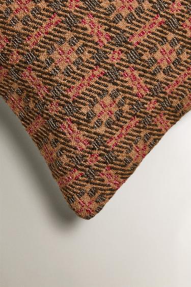 HOUSSE DE COUSSIN CARREAUX GÉOMÉTRIQUES - Beige clair de Zara - Image 1