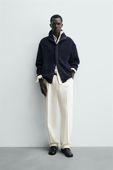 جاكيت بحياكة لؤلؤية - بحري داكن الخاص بـ Zara - صورة 0