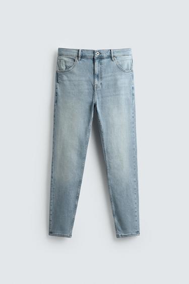 SKINNY CROPPED FIT JEANS - Light blue by Zara - Image 6