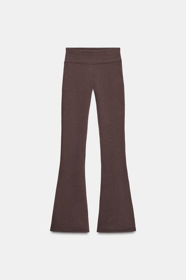 FLARE FLEECE TROUSERS - Brown by Zara