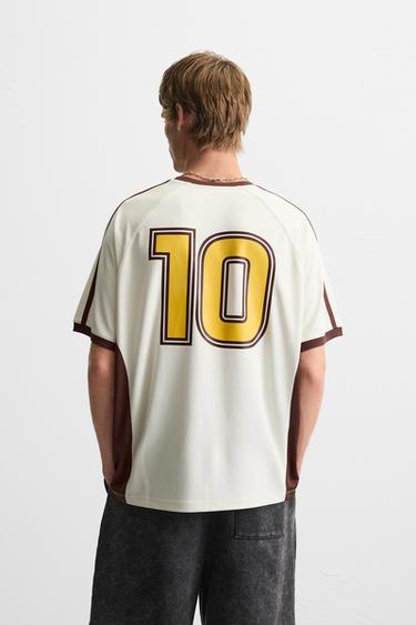 RETRO FOOTBALL PRINT T-SHIRT - Ecru by Zara - Image 2