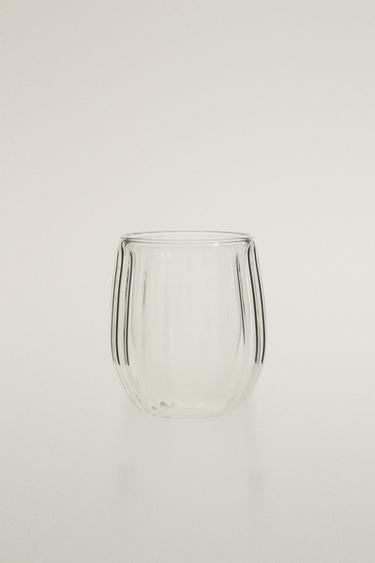 Zara BOROSILICATE GLASS TUMBLER WITH RAISED LINES - Transparent - Image 0