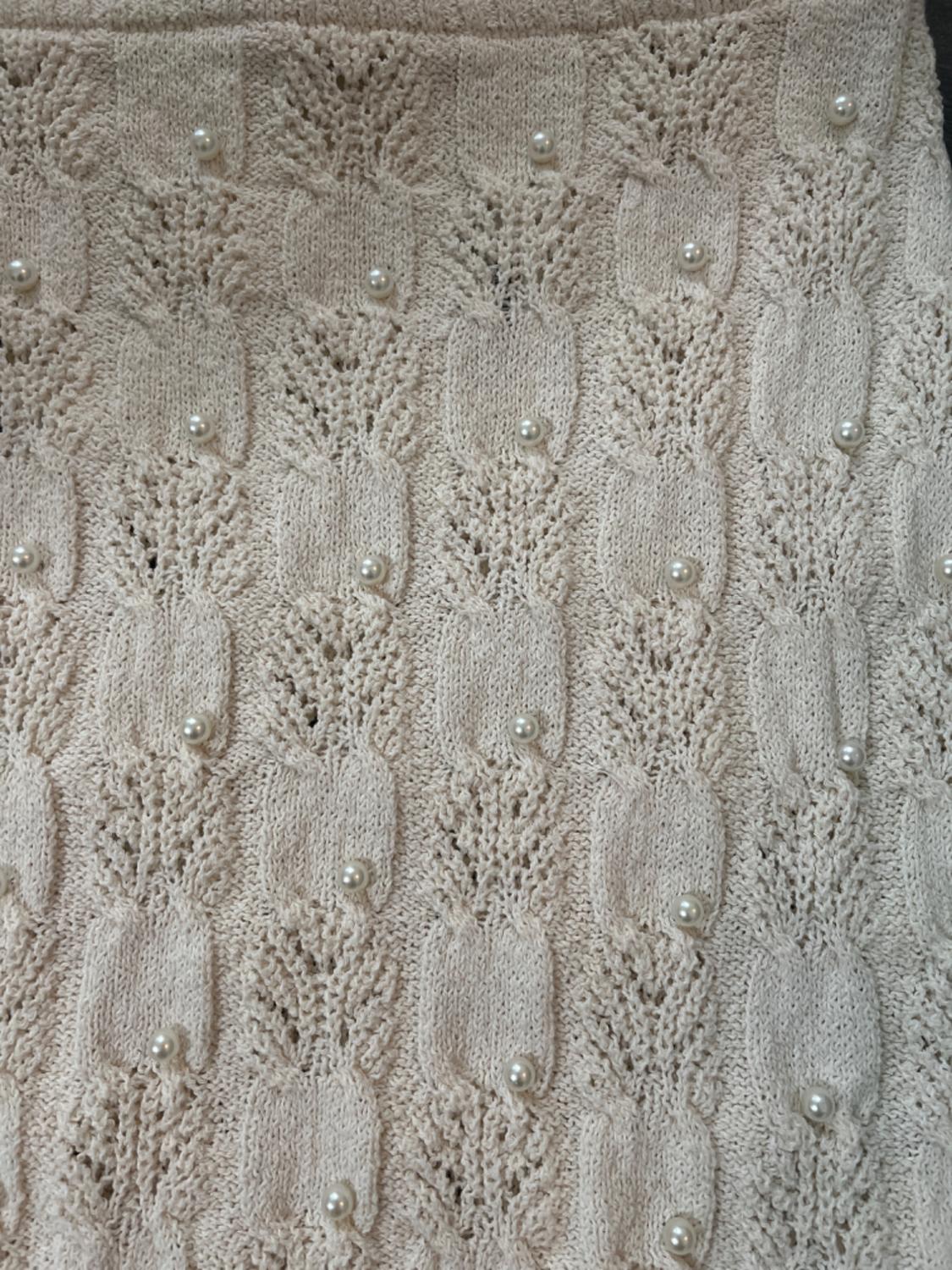 PEARL TRIM KNIT SKIRT - Image 2