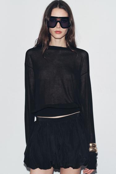 تنورة بنطلون BALLOON ZW COLLECTION - أسود الخاص بـ Zara