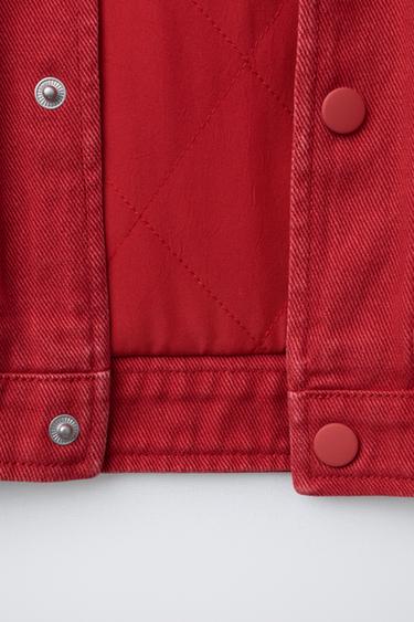 CONTRAST COLLAR PATCH JACKET - Red by Zara - Image 5