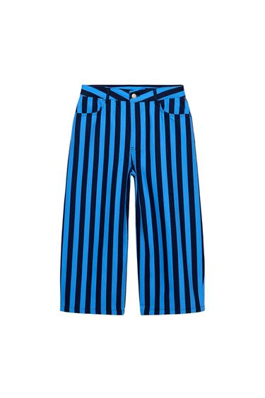 ZW COLLECTION TAPERED HIGH-WAIST STRIPED JEANS - Bluish by Zara