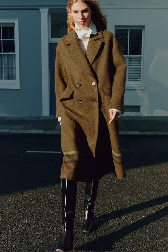 LONG STRIPED COAT - Multicoloured by Zara - Image 0