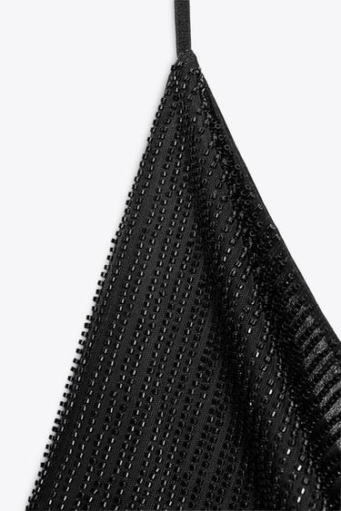 TOP DRAPÉ FANTAISIE - Noir de Zara - Image 7
