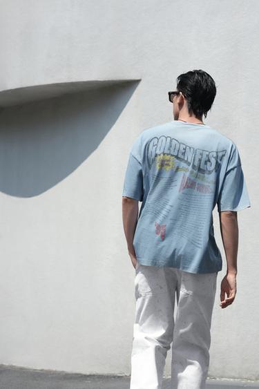 WASHED PRINT T-SHIRT - Light blue by Zara