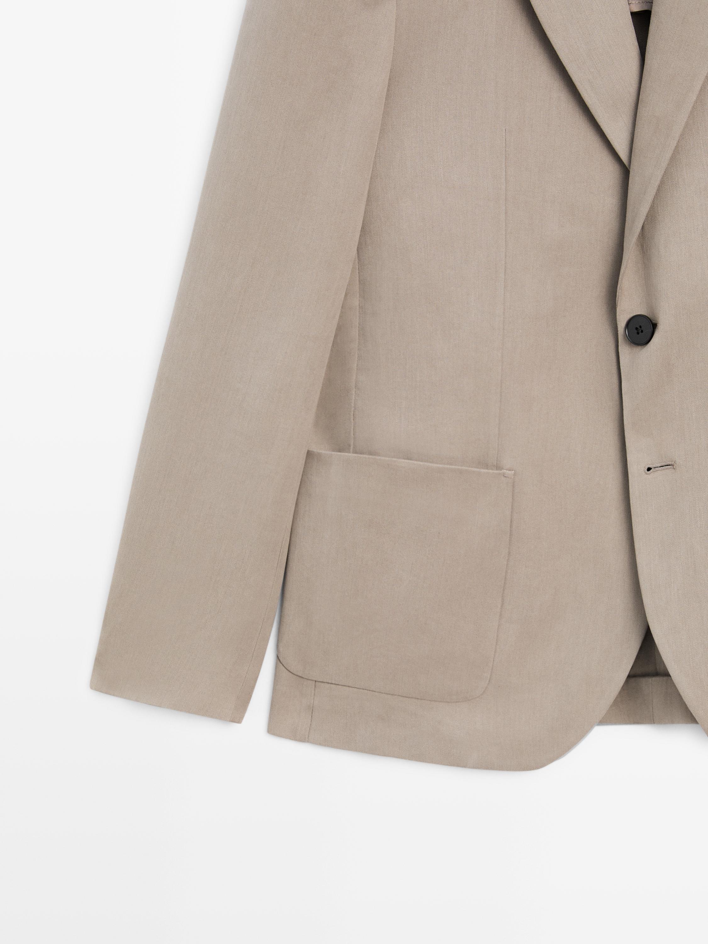 100% linen tailored blazer with pocket details