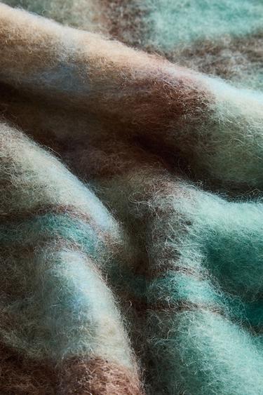 MANTA COM LÃ - Azul-médio da Zara