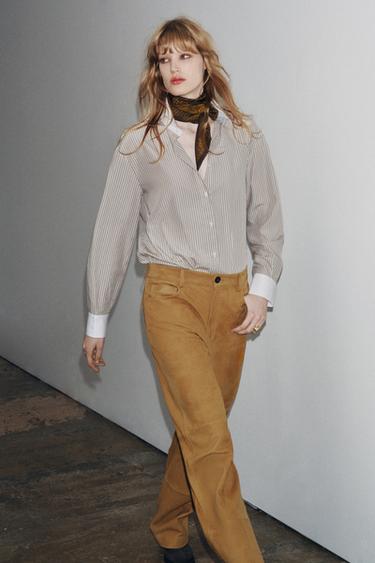 CHEMISE RAYURES CONTRASTE ZW COLLECTION - rayures de Zara - Image 3