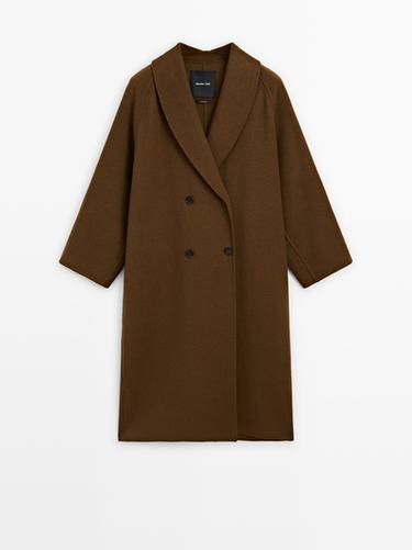 Zara Long wool blend coat - Caramel