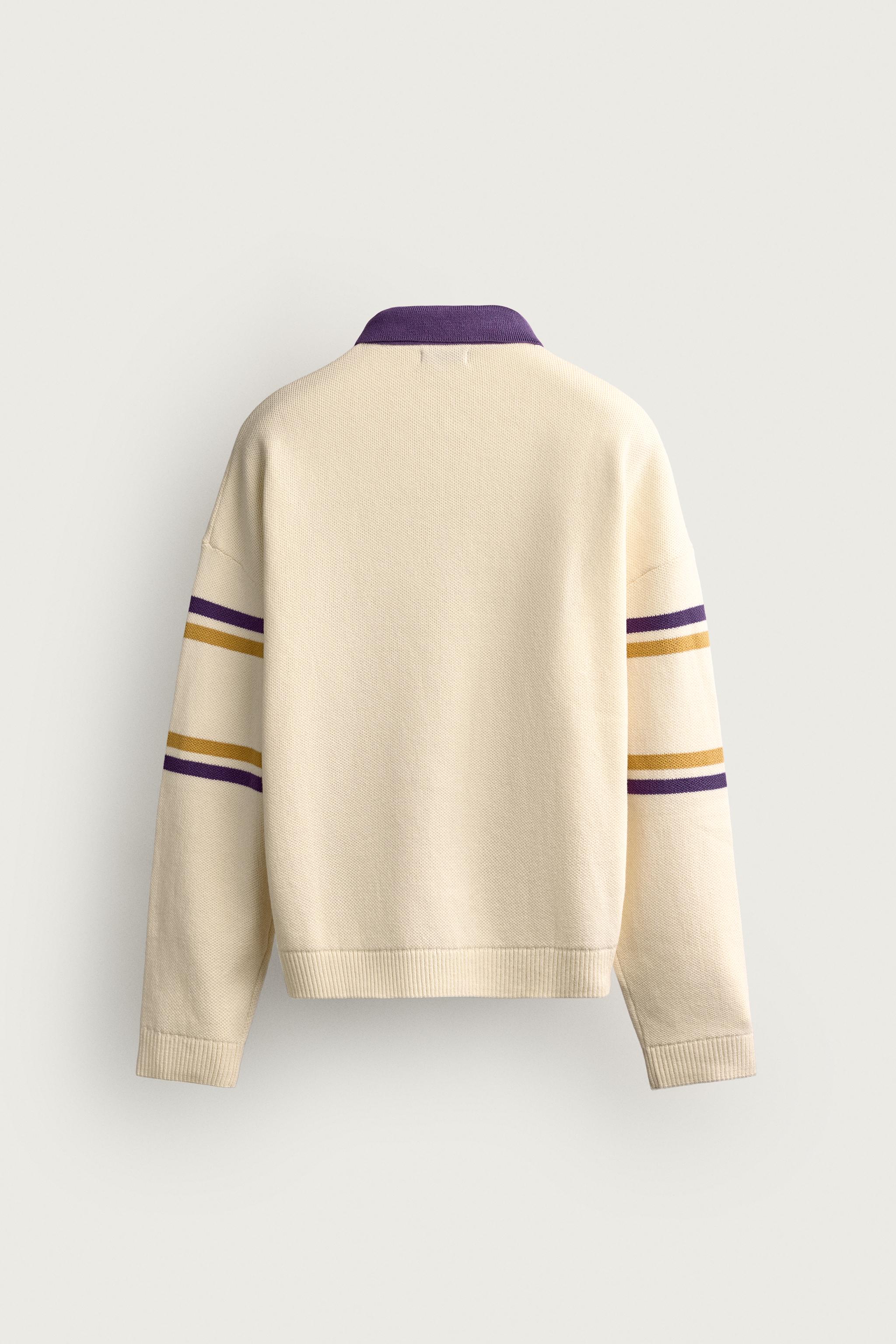 CONTRAST TEXT JACQUARD POLO