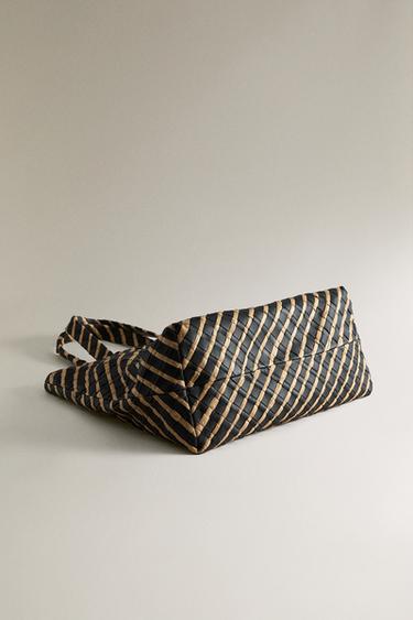 SAC CABAS EN CUIR TRESSÉ - Bicolore de Zara - Image 3