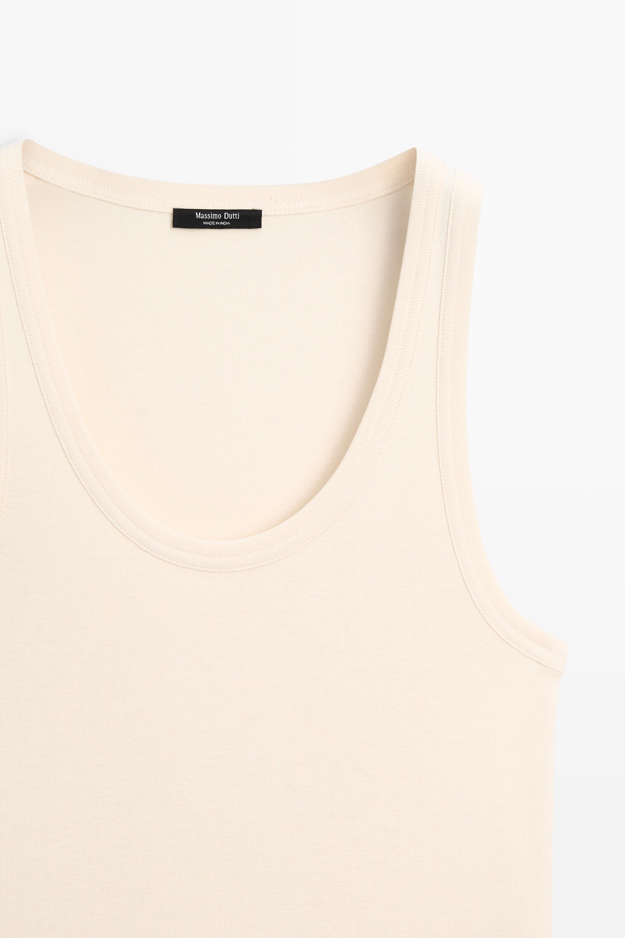 Sleeveless 100% cotton T-shirt