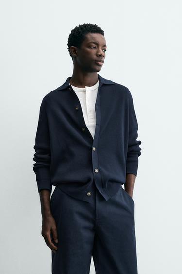 REGULAR FIT CARDIGAN - Dark navy by Zara - Image 5